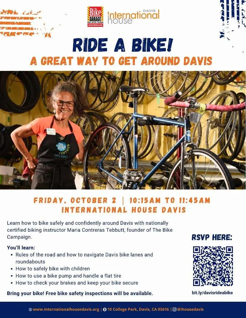 Ride a Bike! Bike Safety Class at International House Davis, Oct 2